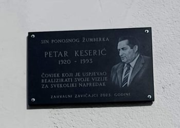 Spomen ploča Petru Keseriću kao zahvala za brigu o Žumberku