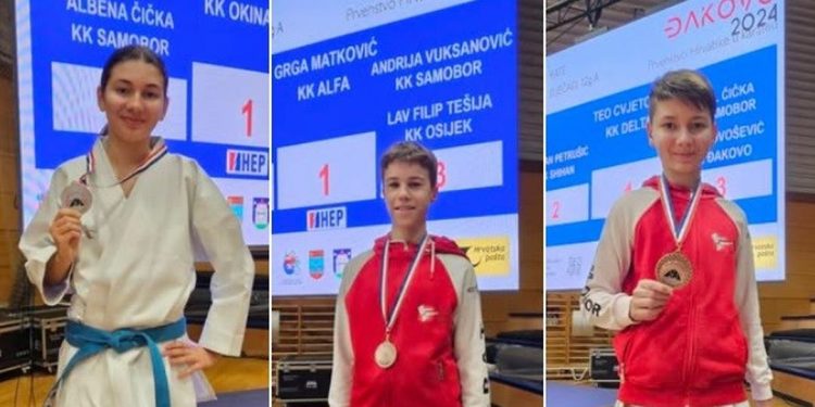 Albena Čička, Andrija Vuksanović i Pavel Čička do državnih medalja u katama